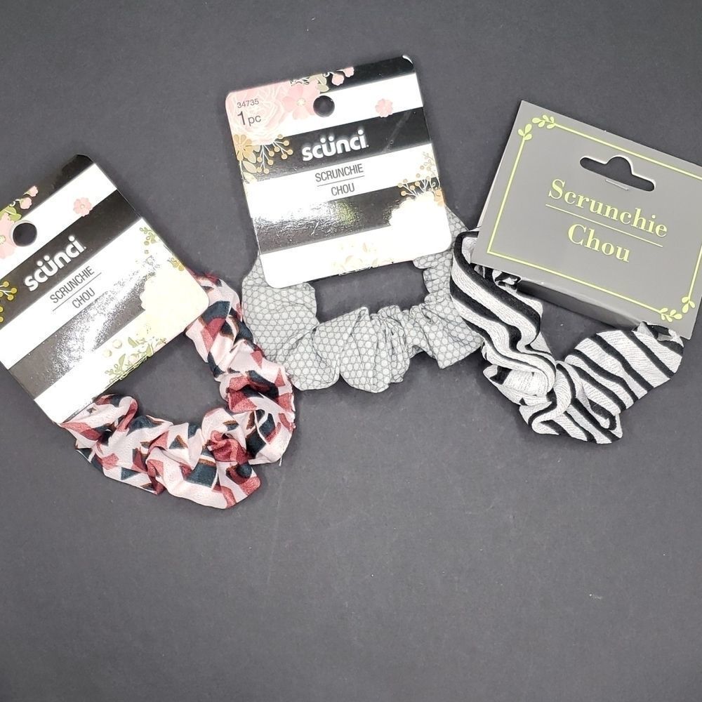 𝅺abstract stripe chiffon scrunchie bundle